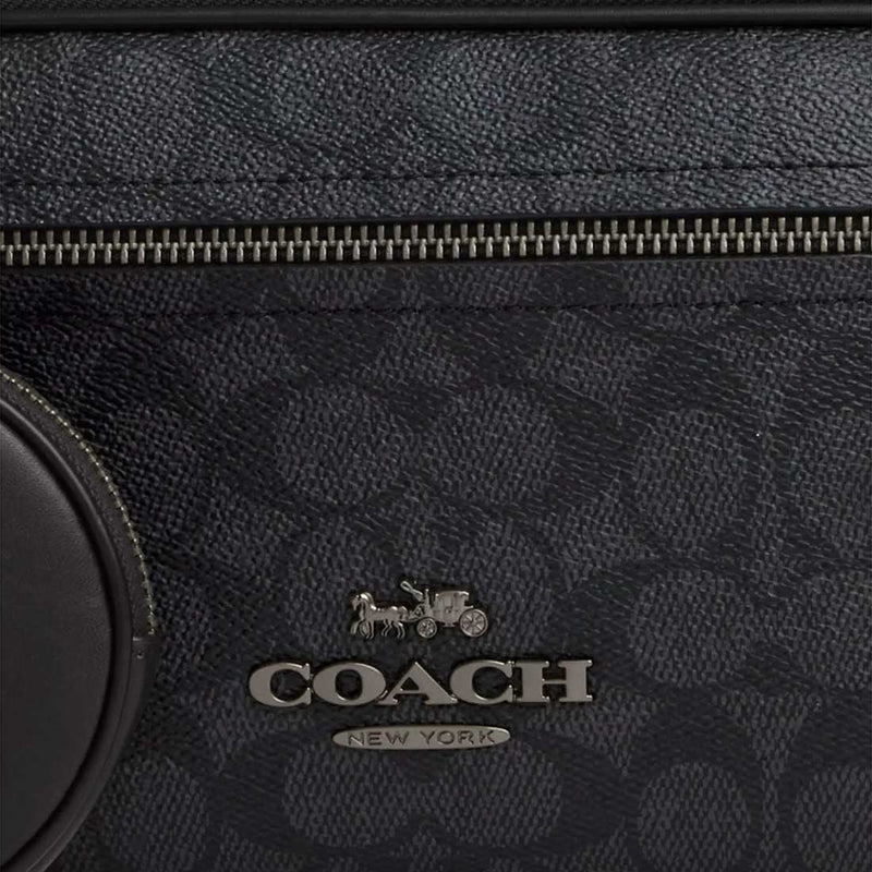 COACH Elias Belt Bag In Signature Canvas Charcoal/Black CZ400