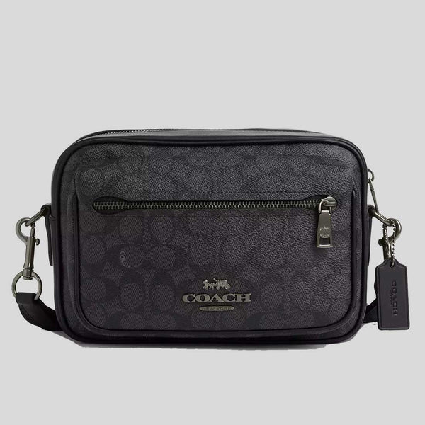 COACH Elias Crossbody In Signature Canvas Charcoal/Black CZ401