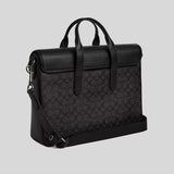 COACH Sullivan Portfolio Brief In Signature Canvas Charcoal/Black CZ402