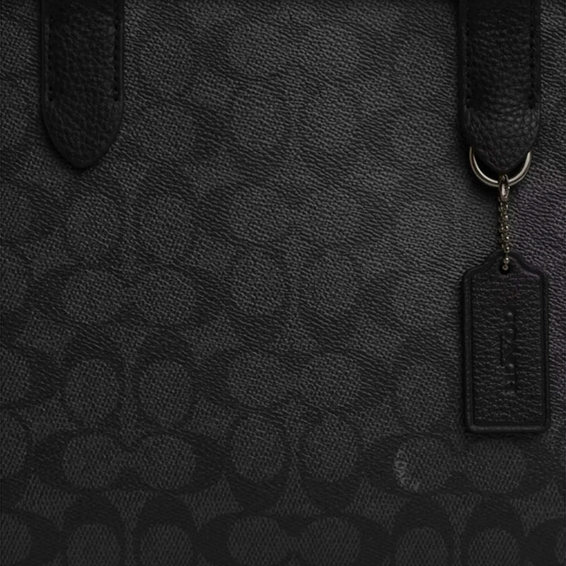 COACH Sullivan Portfolio Brief In Signature Canvas Charcoal/Black CZ402