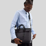 COACH Sullivan Portfolio Brief In Signature Canvas Charcoal/Black CZ402