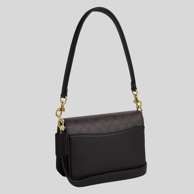 COACH Quinn Bag In Signature Canvas Gold/Walnut/Black CZ770