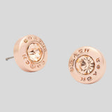 COACH Open Circle Stone Stud Earrings Rose Gold F54516