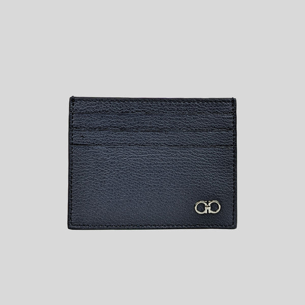 FERRAGAMO Men s Tall Leather Card Case Dark Blue 660983 LussoCitta