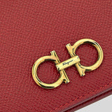 FERRAGAMO Calf Leather Small Bifold Wallet Lipstick Red 746643