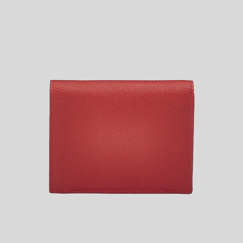 FERRAGAMO Calf Leather Small Bifold Wallet Lipstick Red 746643