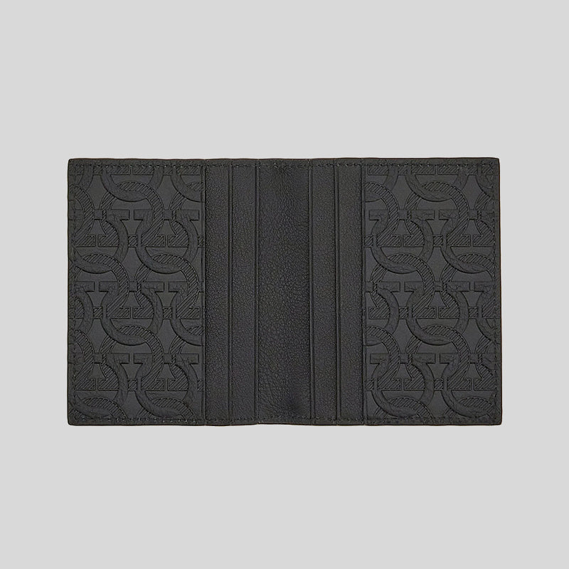 Ferragamo Gancini Credit Card Holder Black 753599
