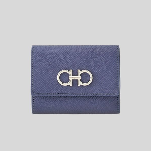 FERRAGAMO Calf Leather Trifold Wallet Graphite 785173 lussocitta lusso citta