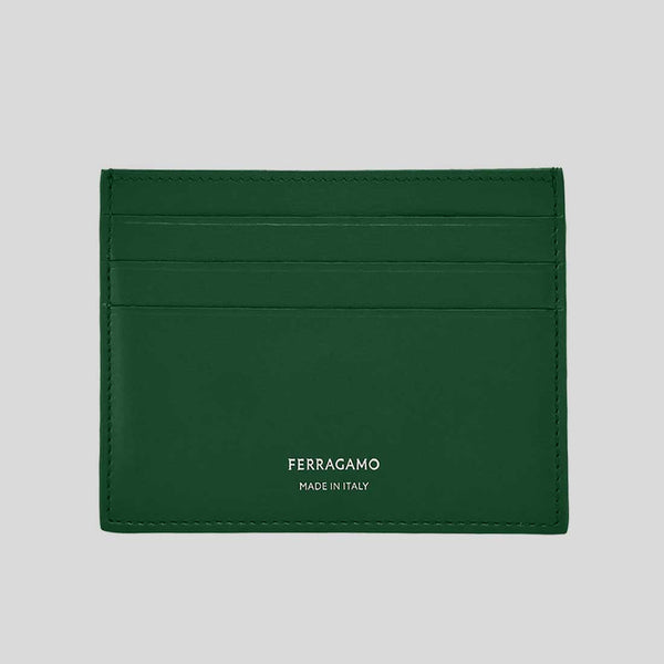 FERRAGAMO Classic Men's Credit Card Holder Forest Green 776820
