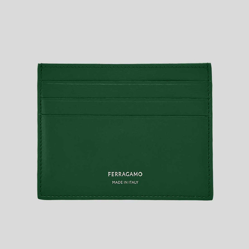 FERRAGAMO Classic Men's Credit Card Holder Forest Green 776820