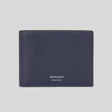 FERRAGAMO Classic Men's Leather Slim Bifold Wallet Midnight 775359 lussocitta lusso citta