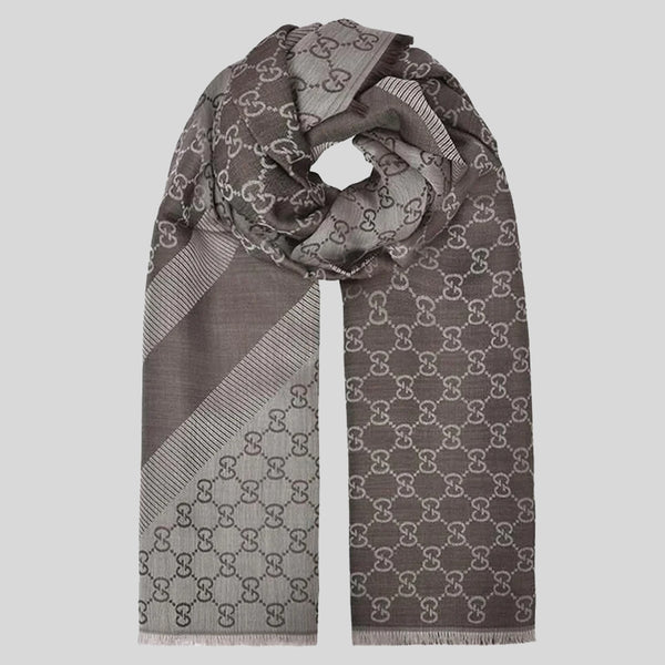 GUCCI Signature Logo GGWEB Scarf/Wrap Dark Brown 281942