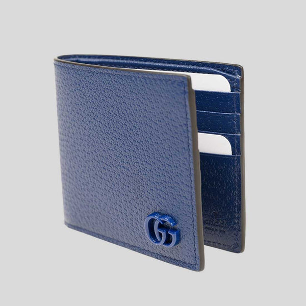 GUCCI Men's GG MARMONT Leather Bifold Wallet Blue 428726