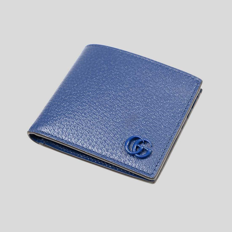 GUCCI Men's GG MARMONT Leather Bifold Wallet Blue 428726