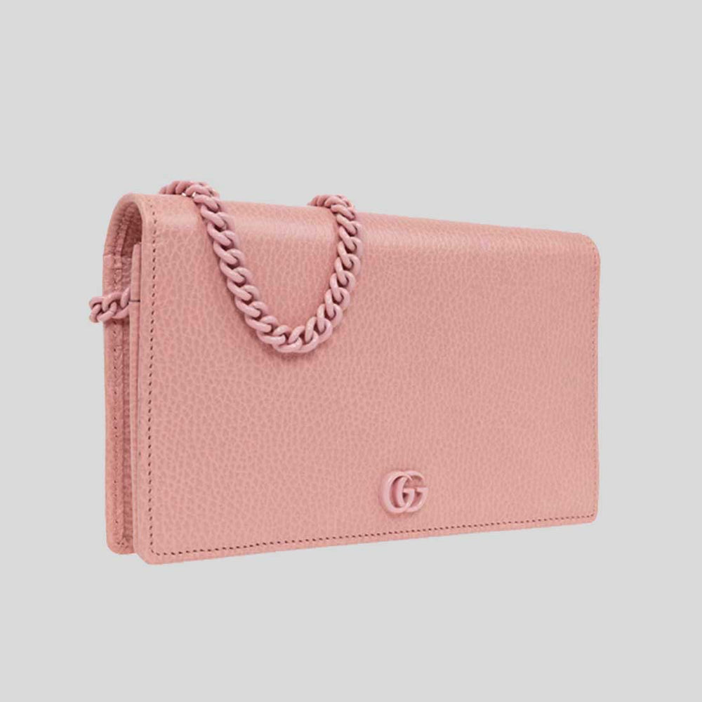 Leather Mini Petite Marmont Wallet On Chain Leather Wallet Gg