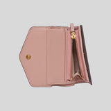 GUCCI Gilbert Calf Leather GG Trifold Wallet Dusty Rose 772793