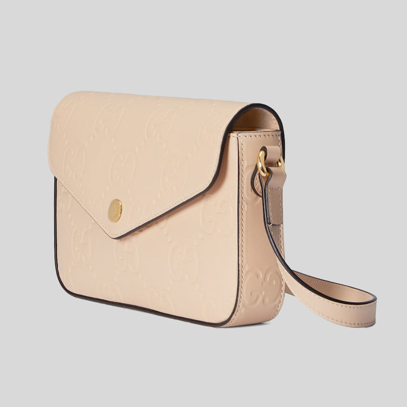 GUCCI Gilbert Calf Mini Shoulder/Crossbody Bag Beige 772794