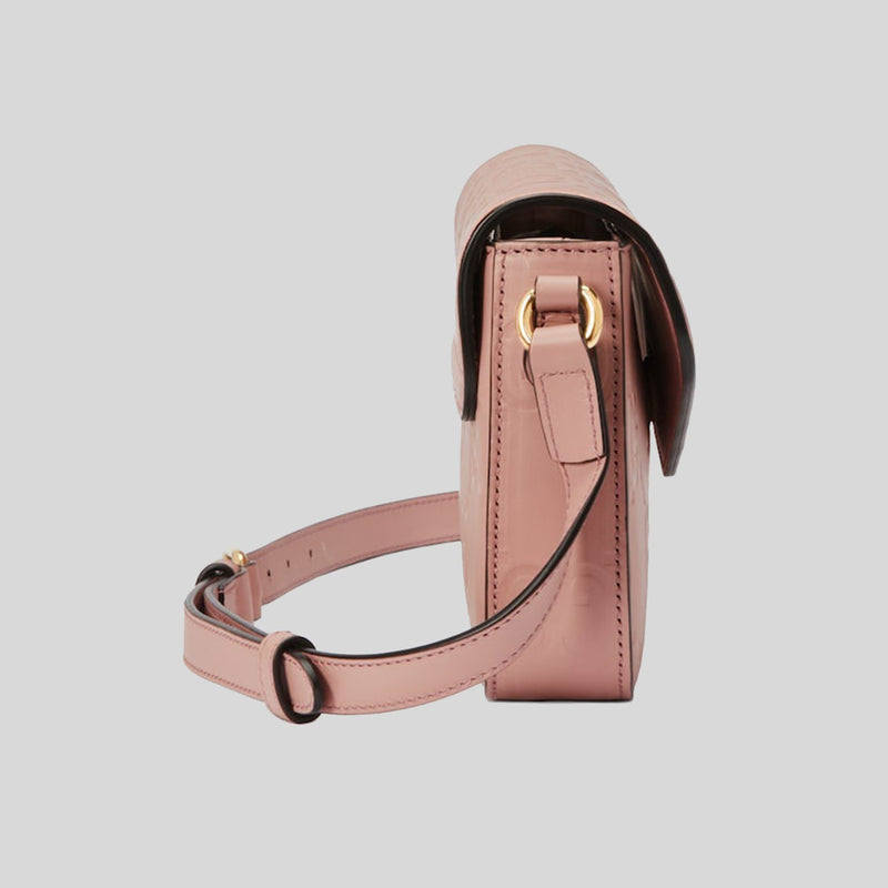 GUCCI Gilbert Calf Mini Shoulder/Crossbody Bag Dusty Rose 772794
