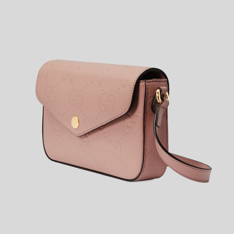 GUCCI Gilbert Calf Mini Shoulder/Crossbody Bag Dusty Rose 772794