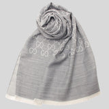 GUCCI Large Signature Logo GGWEB Scarf/Wrap Grey 165904