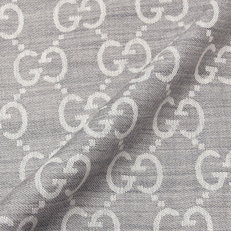GUCCI Large Signature Logo GGWEB Scarf/Wrap Grey 165904