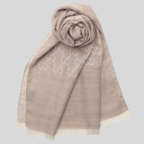GUCCI Large Signature Logo GGWEB Scarf/Wrap Beige 165904