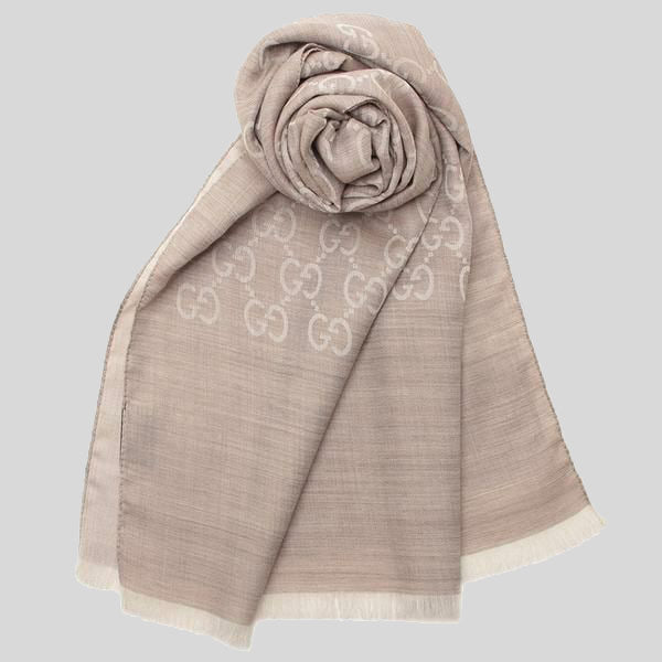 GUCCI Large Signature Logo GGWEB Scarf/Wrap Beige 165904
