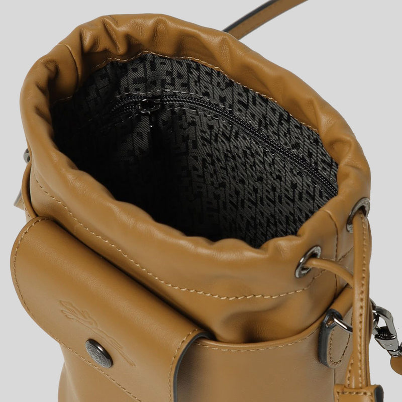 LONGCHAMP Le Pliage Extra XS Leather Bucket Bag Tabac 10317987