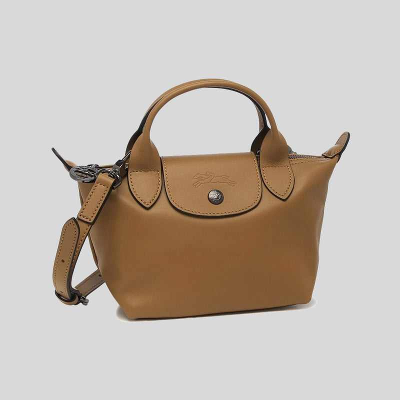 LONGCHAMP Le Pliage Extra XS Leather Handbag Tabac L1500987