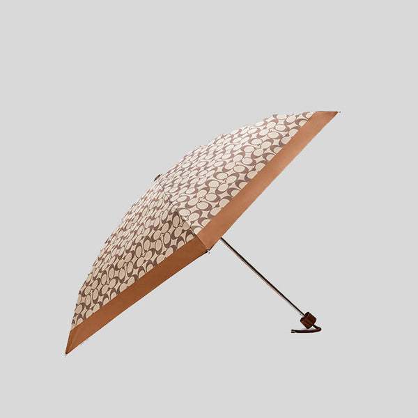 Coach Uv Protection Signature Mini Umbrella C4322 Khaki Saddle