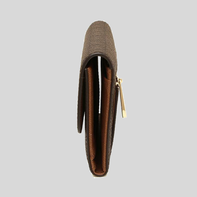 Michael Kors Jet Set Travel Large Trifold Wallet In Signature Coated Canvas Brown 35F8GTVF3B