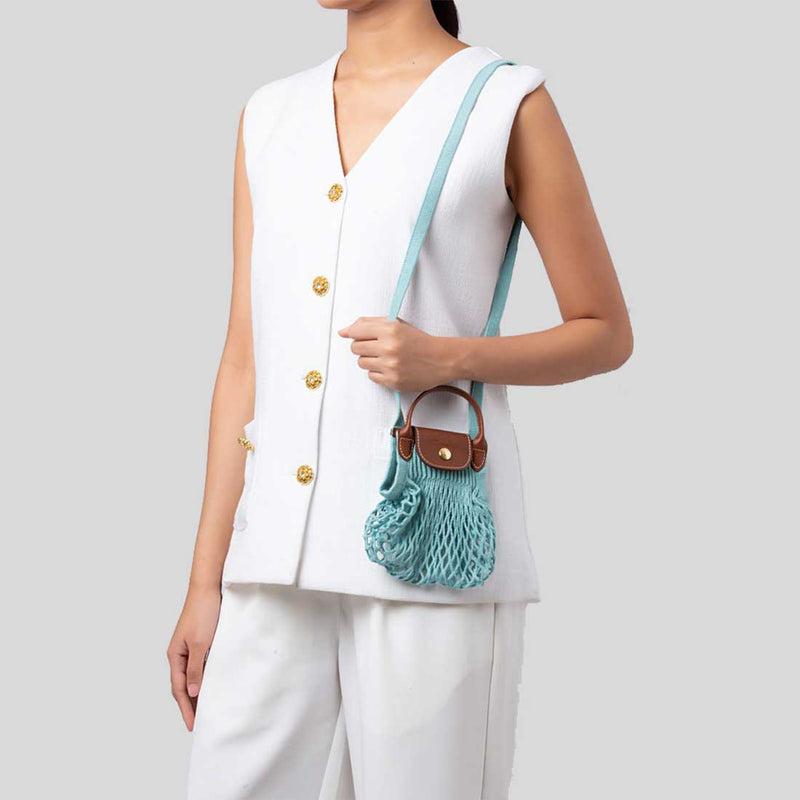 LONGCHAMP Le Pliage Filet XS Mesh Bag Lagoon 10139HVH