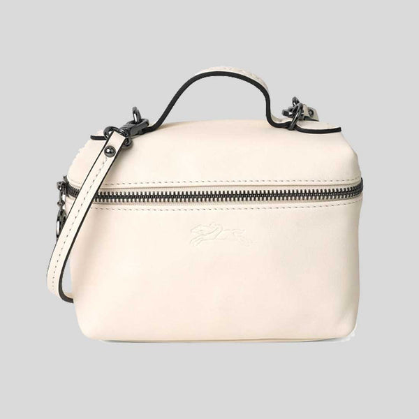 LONGCHAMP Le Pliage Extra XS Vanity Leather Handbag Ecru 10187987