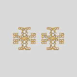 TORY BURCH Kira Pave Crystal T Logo Stud Earring Tory Gold 158535