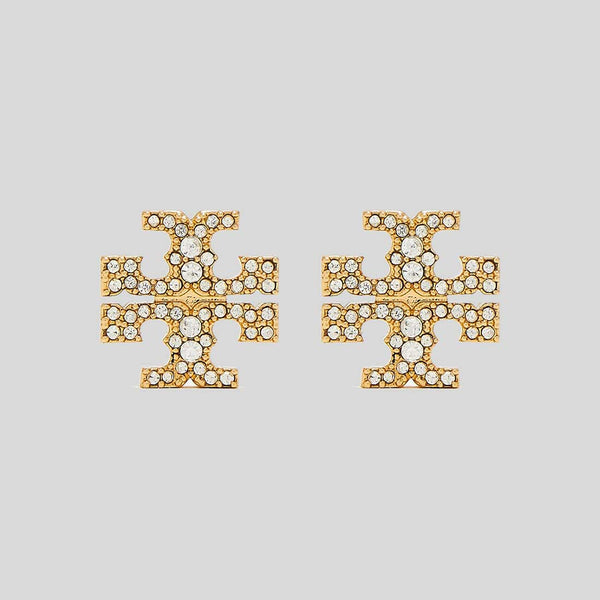 TORY BURCH Kira Pave Crystal T Logo Stud Earring Tory Gold 158535