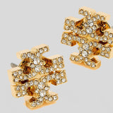 TORY BURCH Kira Pave Crystal T Logo Stud Earring Tory Gold 158535