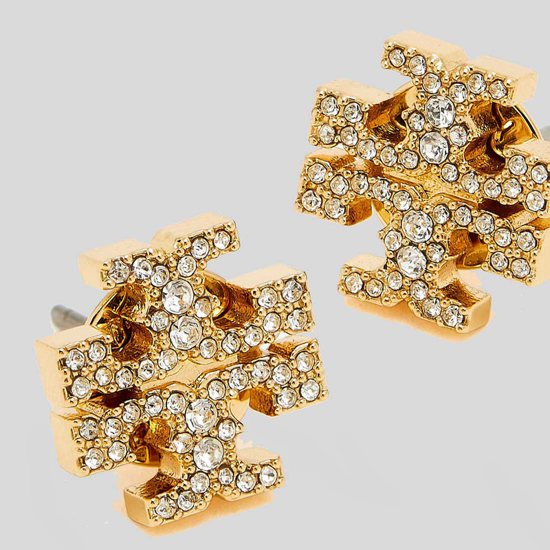 TORY BURCH Kira Pave Crystal T Logo Stud Earring Tory Gold 158535