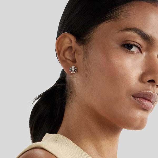 TORY BURCH Kira Pave Crystal T Logo Stud Earring Tory Gold 158535