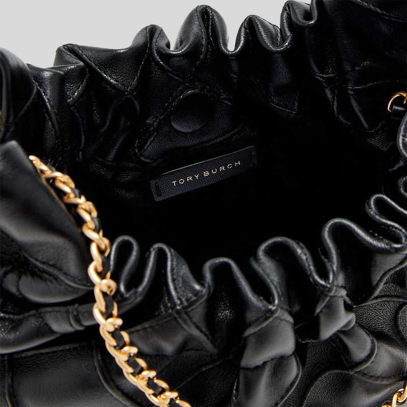 TORY BURCH Mini Fleming Drawstring Bag Black 162451