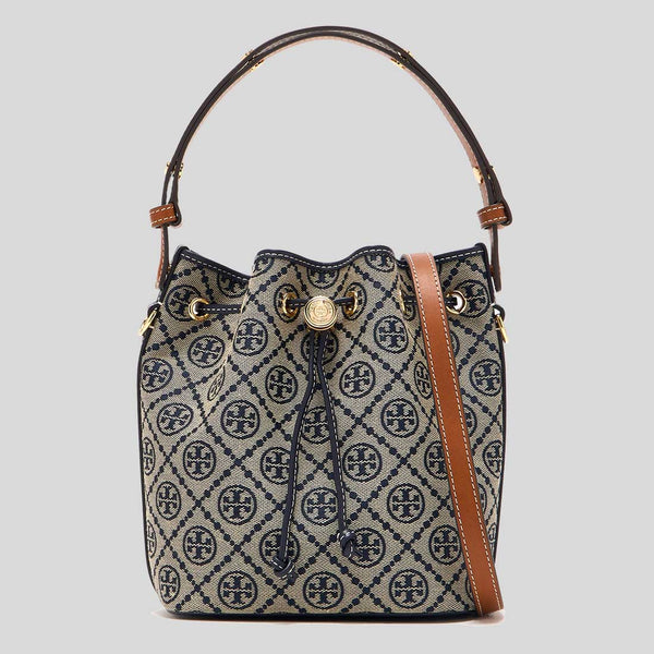 TORY BURCH T Monogram Bucket Bag Tory Navy 166414