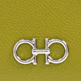 FERRAGAMO Gancini Leather Credit Card Holder Lemongrass 785196