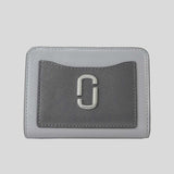 MARC JACOBS The Utility Snapshot Mini Compact Wallet Wolf Grey Multi 2F3SMP062S07