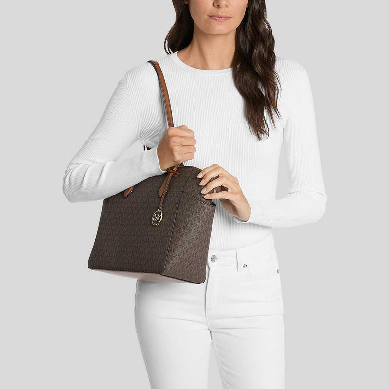 MICHAEL KORS Marilyn Medium Signature Logo Tote Bag Brown 35F5G6AT2B