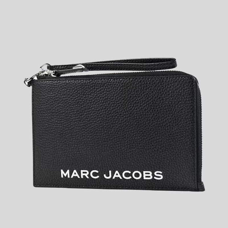 MARC JACOBS Pebble Leather Wristlet Wallet Black 4R3SCP028S02