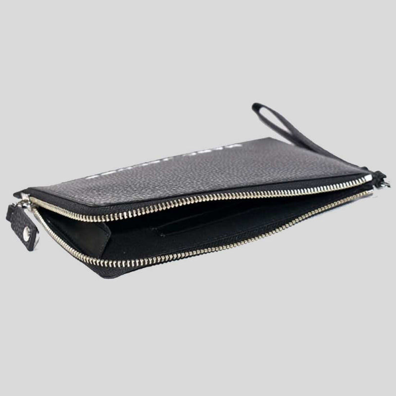 MARC JACOBS Pebble Leather Wristlet Wallet Black 4R3SCP028S02