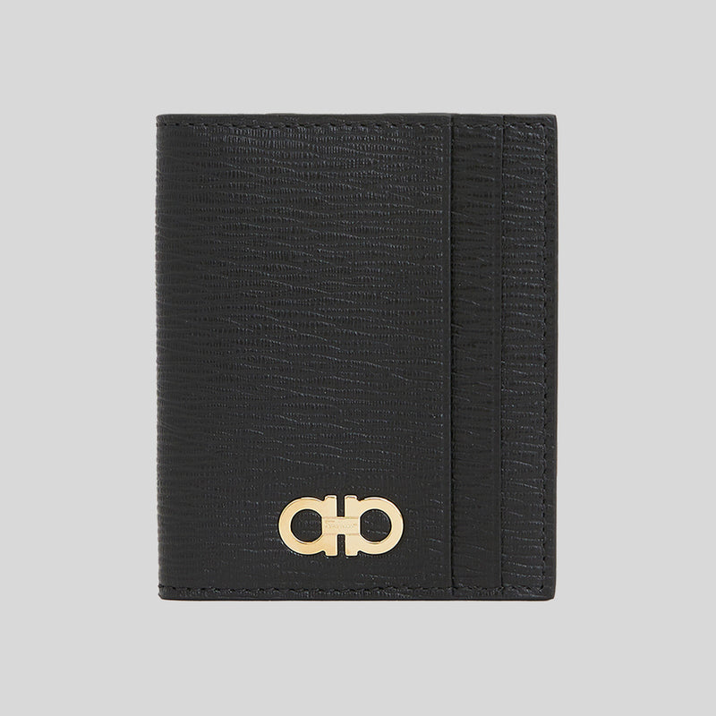 FERRAGAMO Gancini Card Holder Black 0741376