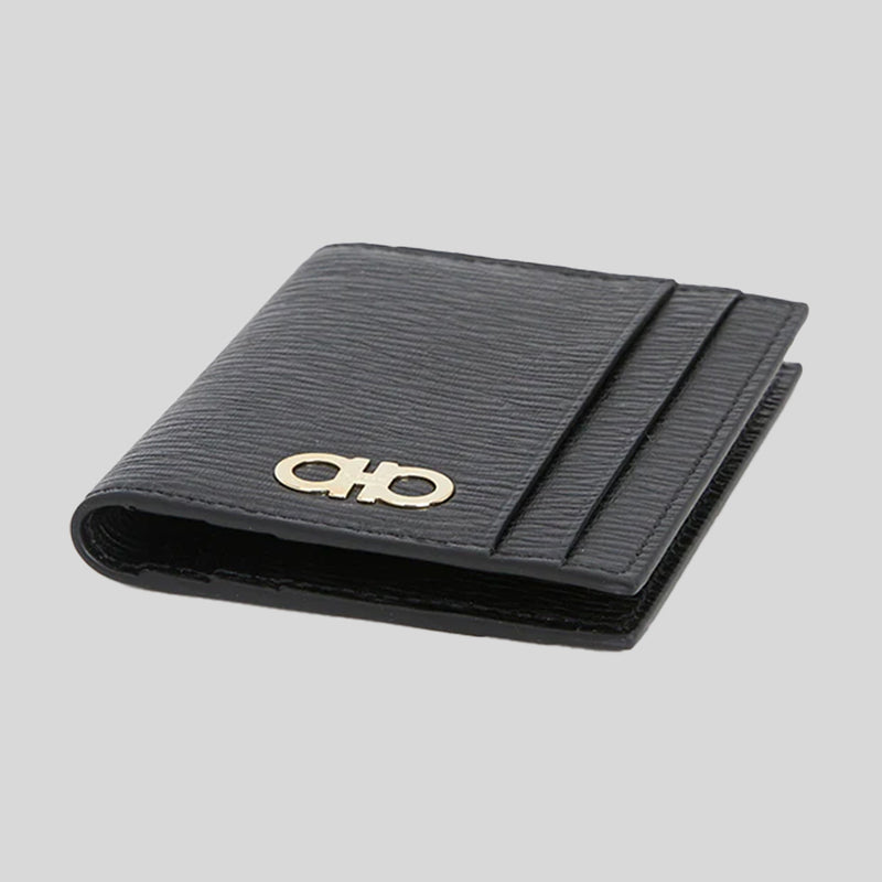 FERRAGAMO Gancini Card Holder Black 0741376