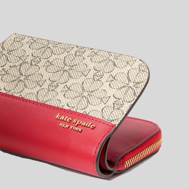 KATE SPADE Spade Flower Small Compact Wallet Cherry Rouge Multi KJ646