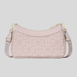 KATE SPADE Spade Flower Quilted Fabric Convertible Crossbody Bag Cozy Grey KK077