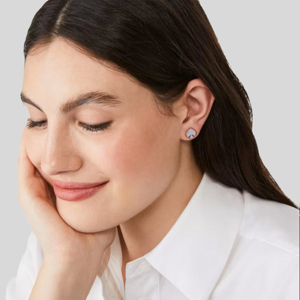 KATE SPADE Everyday Spade Enamel Studs Earrings Lilac o0ru3069